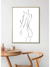 Poster WOOOD Female, 45,4 x 65,4 cm, alb - negru