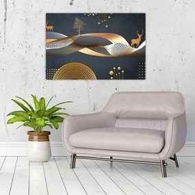 Tablou - Cerb, grafică (90x60 cm)