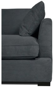 Canapea gri cu tapițerie din catifea reiată 236 cm Mobby – Scandic