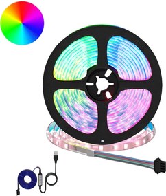 vidaXL Bandă LED 2 pcs Negru și transparent 4700 mm Cupru și Plastic