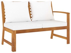 vidaXL Bancă de grădină, perne crem, 114,5 cm, lemn masiv de acacia