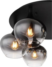 Globo 15548-6D - Lustră aplicată MAXY 6xE27/40W/230V Ø 65 cm neagră