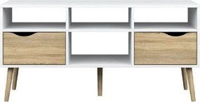 Comoda TV OSLO 75391, stejar sonoma/alb, PAL melaminat, 117x39x57 cm