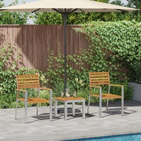 vidaXL Set de masă pentru grădină 3 pcs Maro Lemn masiv de acacia