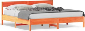 vidaXL Cadru de pat fără saltea, maro ceruit 180x200 cm lemn masiv pin