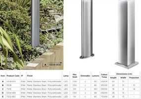 Stalp LED modern de exterior IP44 India H-45cm 5304-450 SRT