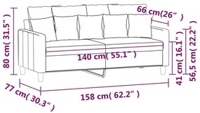 Canapea cu 2 locuri, gri inchis, 140 cm, catifea Morke gra, 158 x 77 x 80 cm