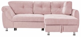 Colțar Extensibil MERLIN, cu lada depozitare, variante stânga/dreapta, 230 x 190 x 93 cm, Roz-Flamingo-Enjoy / Dreapta