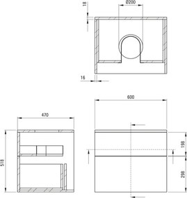 Prizma Mobilier de baie , cu chiuvetă din granit - 360 mm SDNB6SNU4S