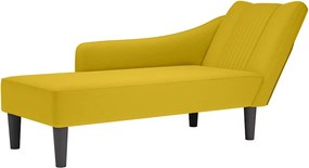 vidaXL Sezlong cu cotiera dreapta catifea galbena
