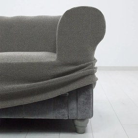 Huse super elastice HARMONIA gri canapea cu otoman dreapta (l. 210 - 320 cm)