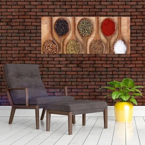 Tablou - condimente și linguri (120x50 cm)