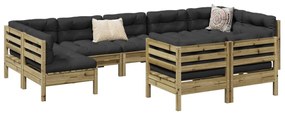 3299635 vidaXL Set canapea de grădină cu perne, 9 piese, lemn de pin tratat
