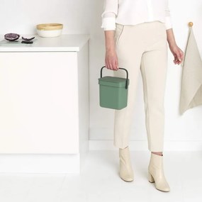 Cos de gunoi colectare selectiva BrabantiaSort&Go 1003229, 3 L, Maner, Montabil pe perete, Verde închis