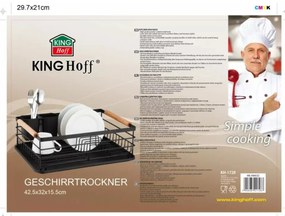 Suport pentru vase din oțel, negru KINGHoff KH-1728