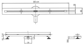 Scurgere de duș subțire 80