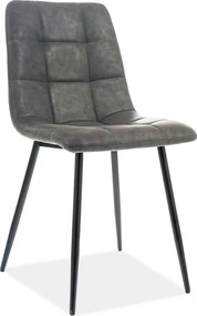 Scaun LOOK, gri/negru, piele ecologica/metal, 45x38x88 cm