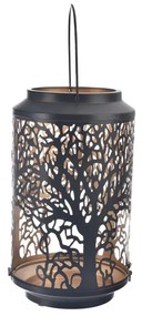 InDecor Sfeșnic metalic Copac negru, 15 x 15 x 23cm, M