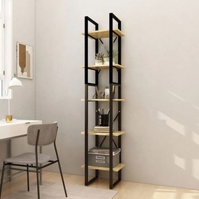 Biblioteca cu 5 rafturi, 40x30x175 cm, lemn de pin
