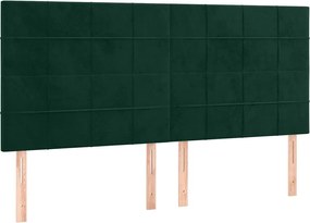 vidaXL Tăblie de pat verde închis 180x5x118/128 cm catifea