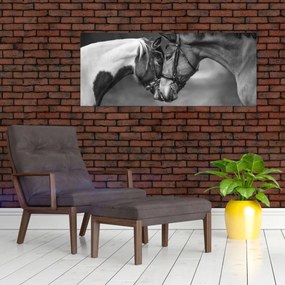 Tablou - Cai îndrăgostiți,alb-negru (120x50 cm)