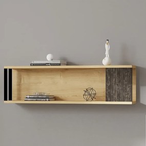 Raft de perete Riva culoare stejar si antracit 100 cm