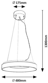 Lustra LED cu telecomanda design modern Ceilo negru 48cm