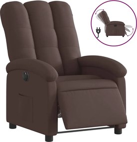 vidaXL Fotoliu rabatabil electric, maro închis, material textil