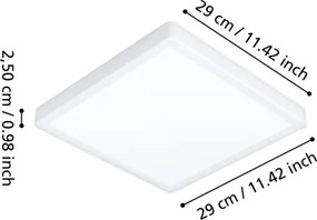 Eglo FUEVA 901337 - Plafonieră LED pentru baie, 13W, 230V, 29x29 cm, IP44, alb
