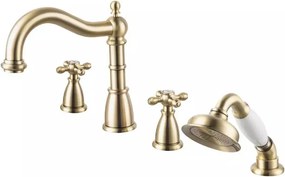 Baterie cada - dus FDesign Lacrima 4 elemente bronz periat cu set de dus