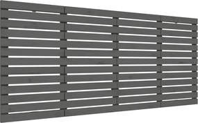 vidaXL Tăblie de pat pentru perete, gri, 206x3x91,5 cm, lemn masiv pin