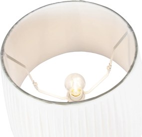 Lampă de podea inteligentă gri cu abajur plisat alb inclus Wifi A60 - Classico