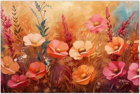 Tablou - Flori de pajiște, pictură (90x60 cm)