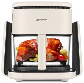 Friteuza multifunctional cu aer cald 2in1 JIMMY AF3, Placa fierbinte, 4 l, Afisaj tactil HD, 8 programe, Circulatie 360°, Alb