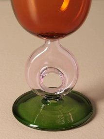 Pahar de vin, portocaliu, cu picior, din sticla borosilicata, Loop