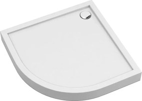 Cadita dus semirotunda Omnires Camden alb 90x90 cm
