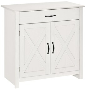 HOMCOM Bufet de Bucătărie cu Sertar 2 Uși și Raft Interior Mobilier Auxiliar Decorativ 80x39,7x80 cm Alb Spălat | Aosom Romania