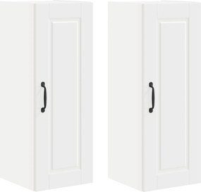 vidaXL Dulap de bucătărie 2 pcs Alb 30 x 31 x 80 cm Lemn compozit