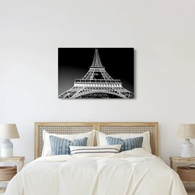 Tablou - Turnul Eiffel, alb-negru (90x60 cm)