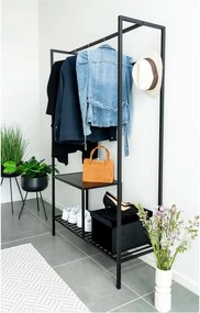 Dulap multifuncțional cu 2 rafturi House Nordic Vita, 170 x 101 cm, negru