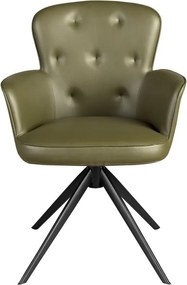 Scaun pivotant design LUX, Piele sintetica, Dark green