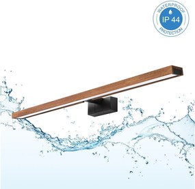 Brilagi-LED Iluminare pentru oglindă de baie WOODY MIRROR 3 în 1 LED/15W/230V 80 cm IP44 negru/stejar