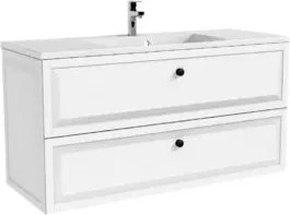 Dulap baza cu lavoar Oristo Montebianco 2 sertare alb mat 120 cm