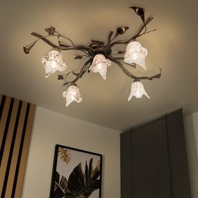 Lustră aplicată ROZETA, 5xE14/40W/230V, bronz