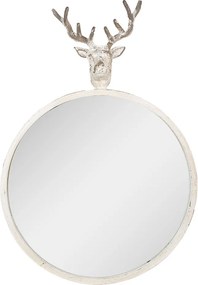 Oglinda de perete, alba, din metal, 48x10x67 cm, Deer