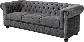 Canapea clasica stil englezesc Chesterfield 3 locuri, gri