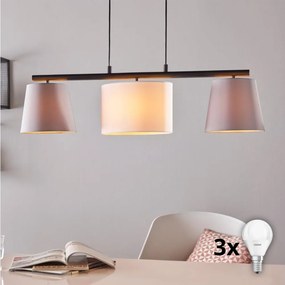 Eglo 55207 - Candelabru LED suspendat pe cablu ALMEIDA 3xE14/25W/230V gri