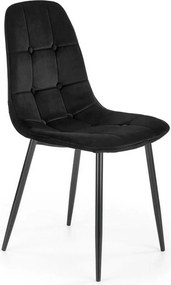 Scaun tapitat K417, negru, stofa catifelata, 44x56x87 cm