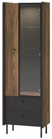 Vitrină Phelan P3 (Nuc warmia + Negru). 1062533
