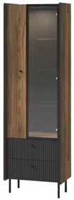 Vitrină Phelan P3 (Nuc warmia + Negru). 1062533